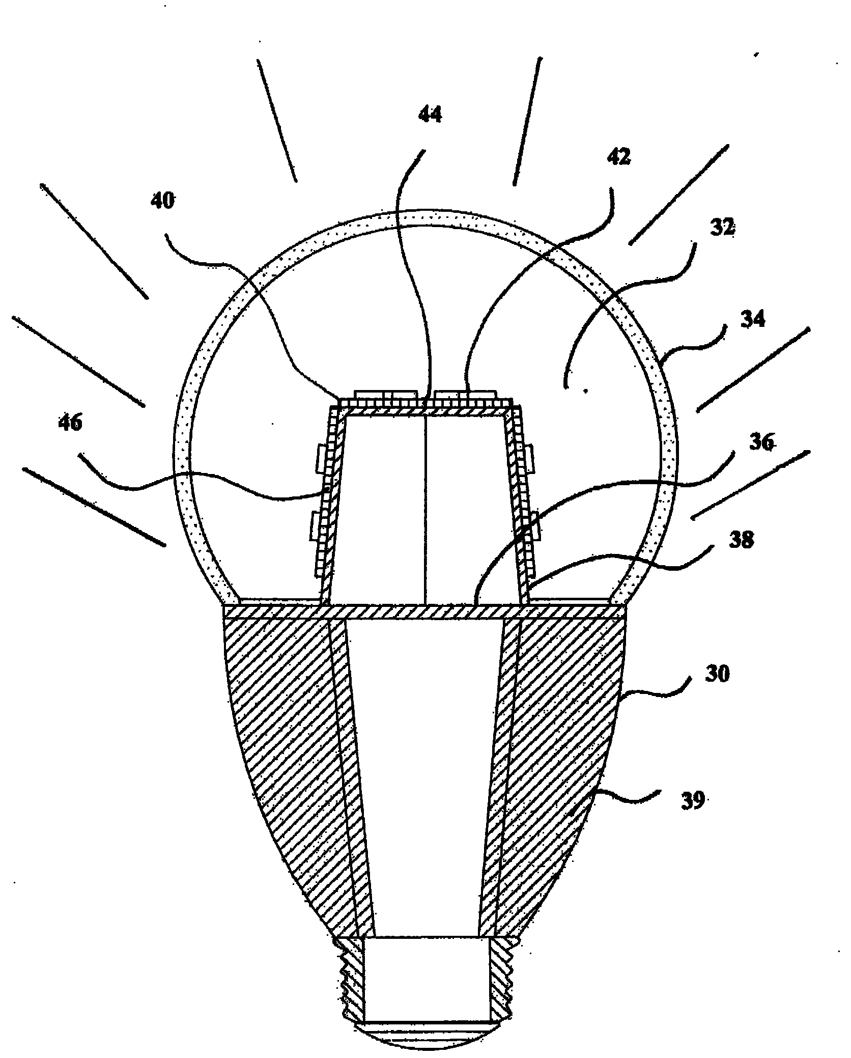 LED (Light Emitting Diode) lamp structure with bigger illumination angle