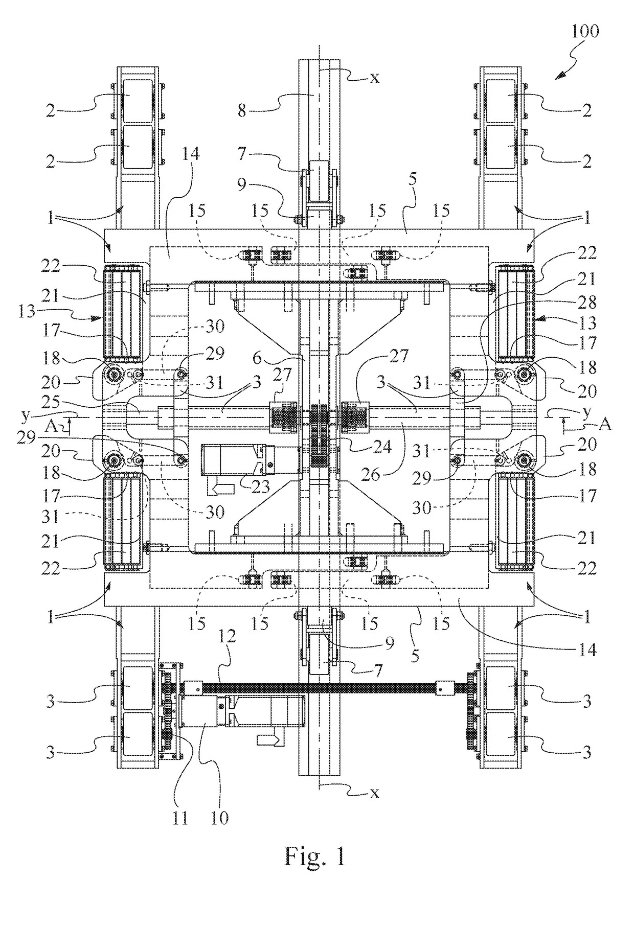 Transferring carriage of vehicles for an automatic mechanic parking system