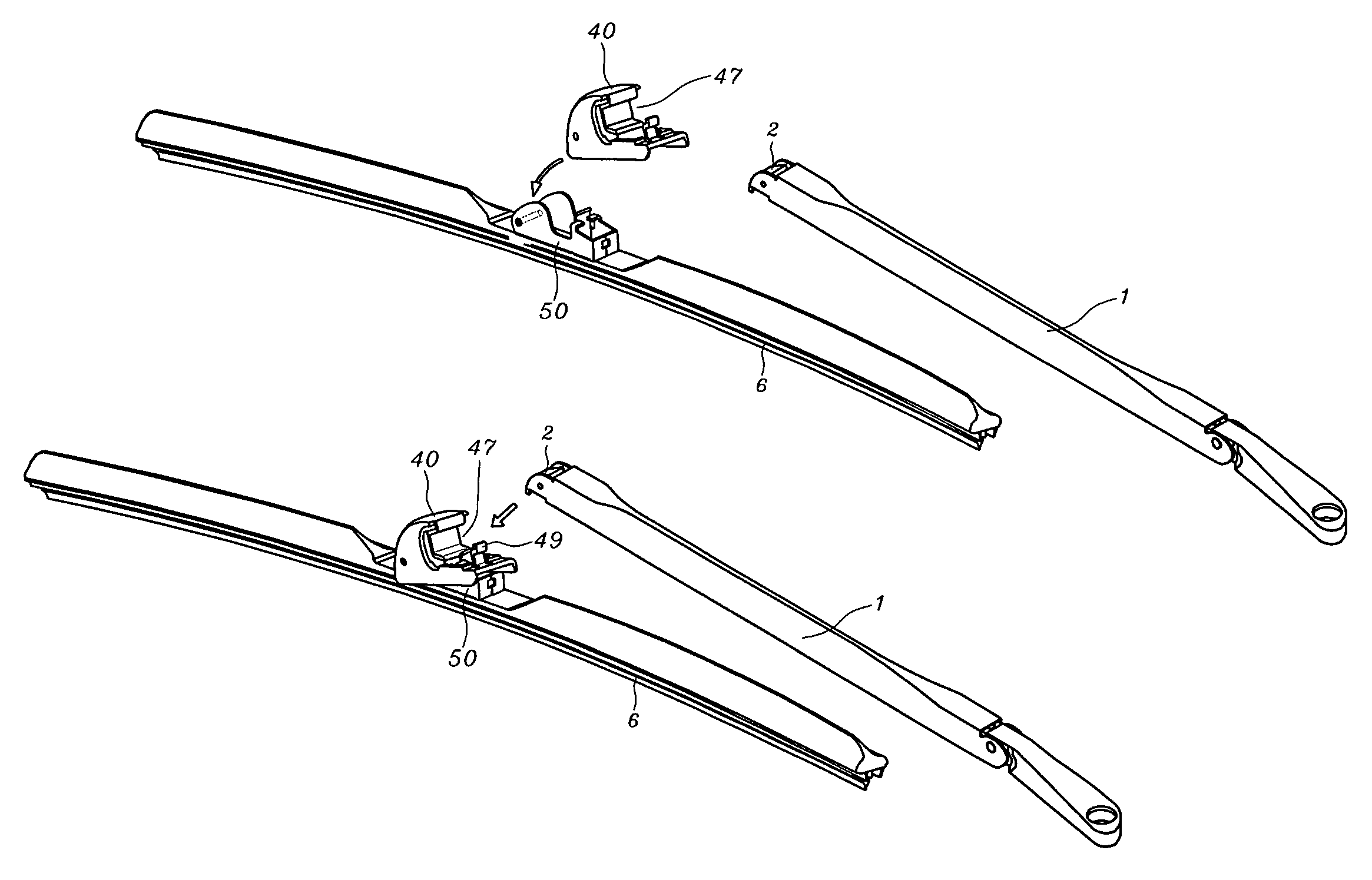 Joint assembly of a car windshield wiper arm