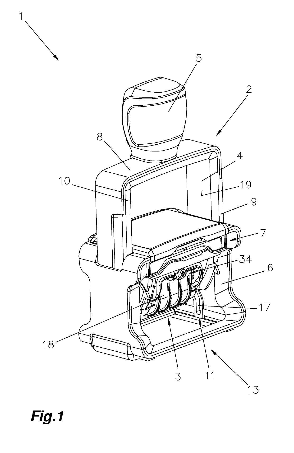 Drive unit, belt unit, bridge, driver and stamp therefor