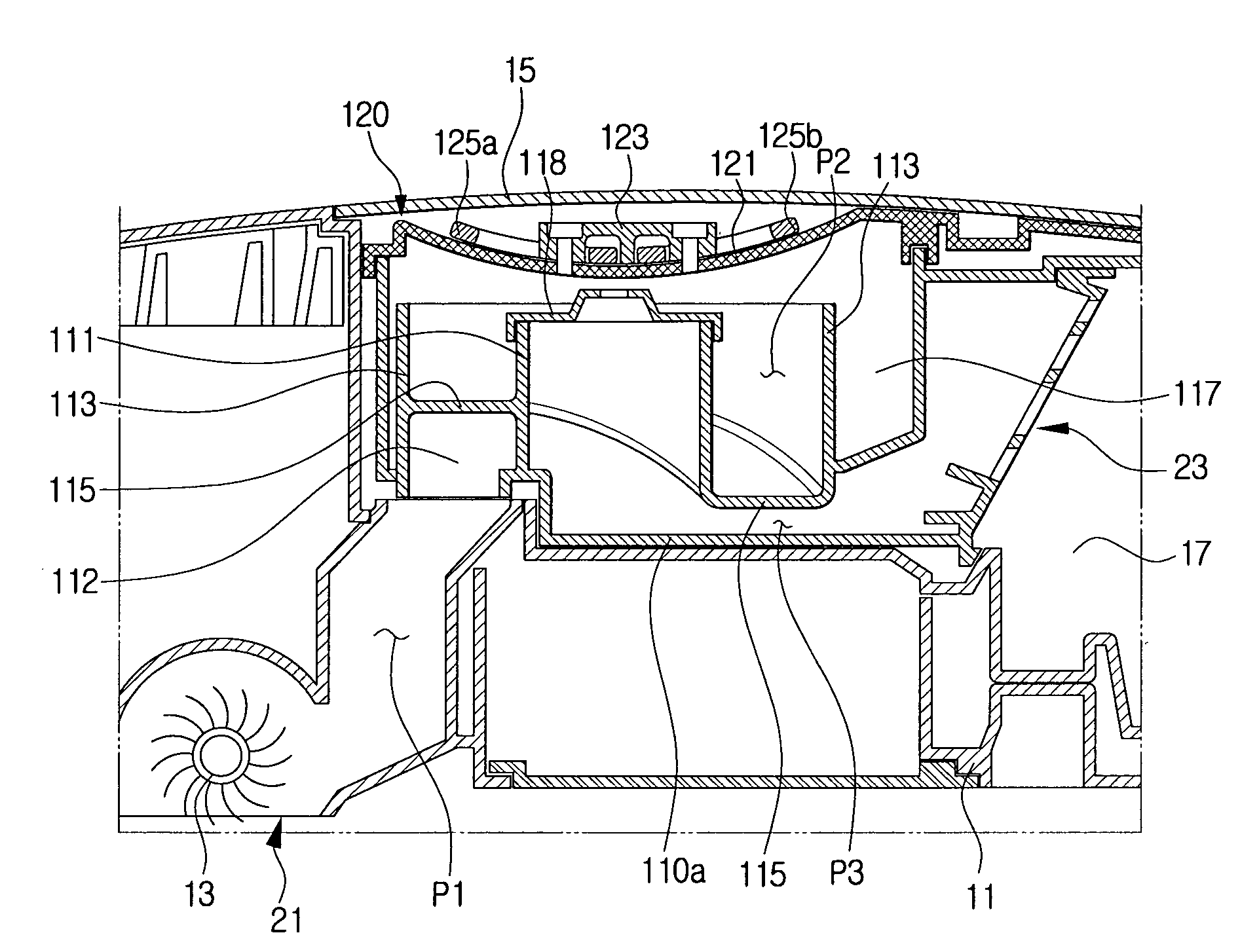 Compact robot vacuum cleaner