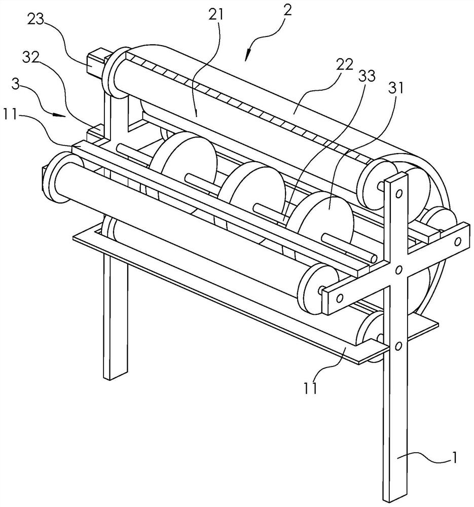 A grinding device for cylindrical wood