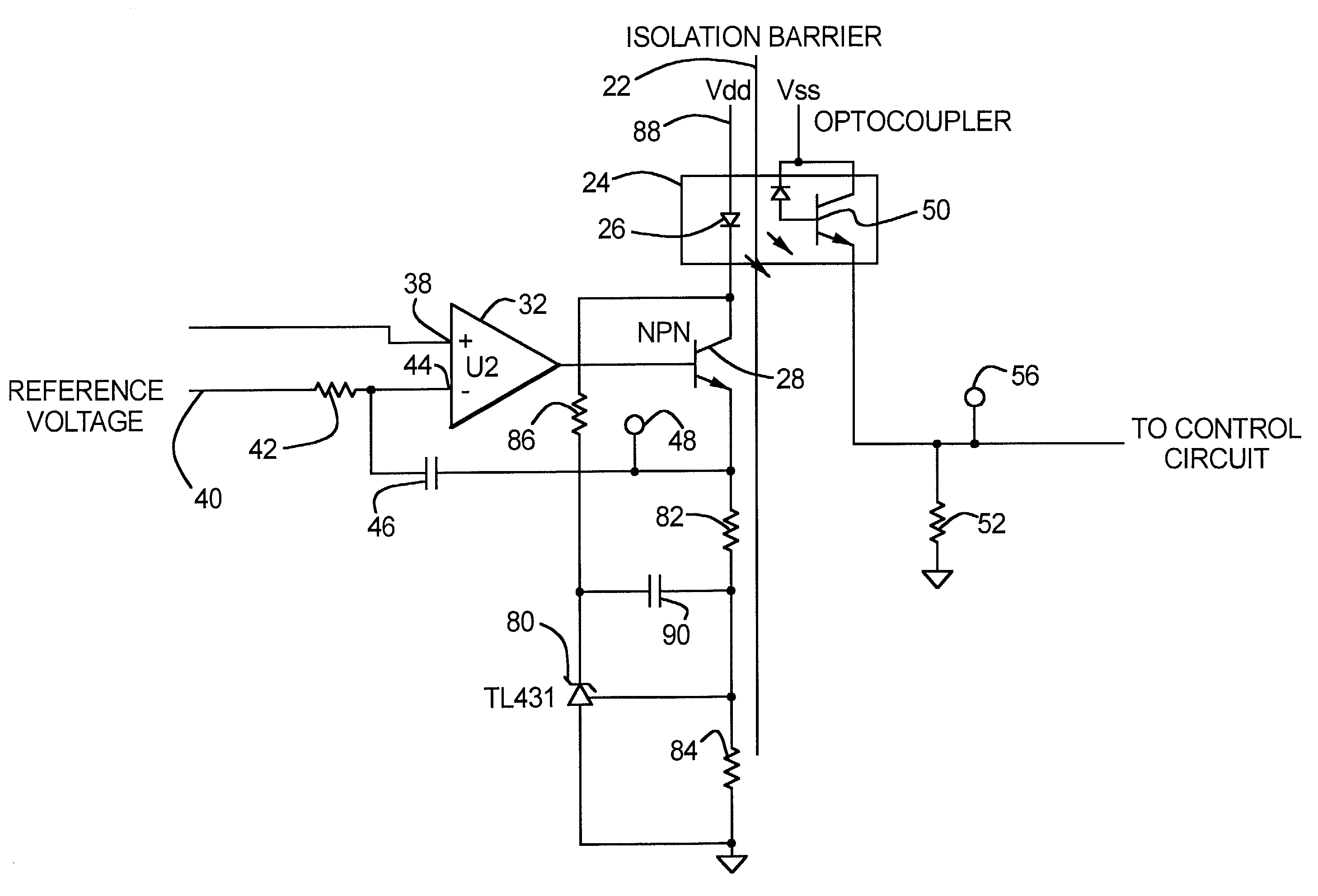 Gain compensation for optocoupler feedback circuit