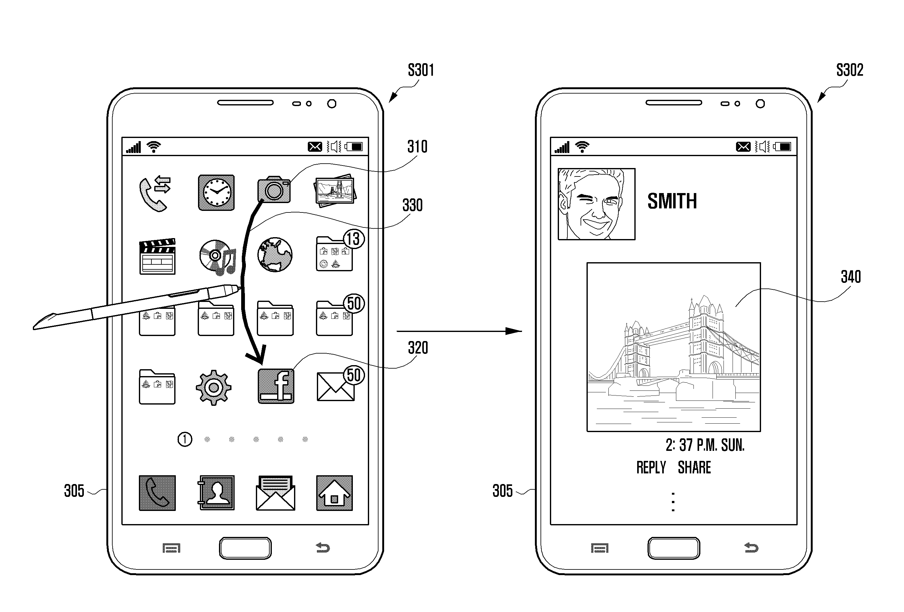 Method of controlling function execution in a mobile terminal by recognizing writing gesture and apparatus for performing the same