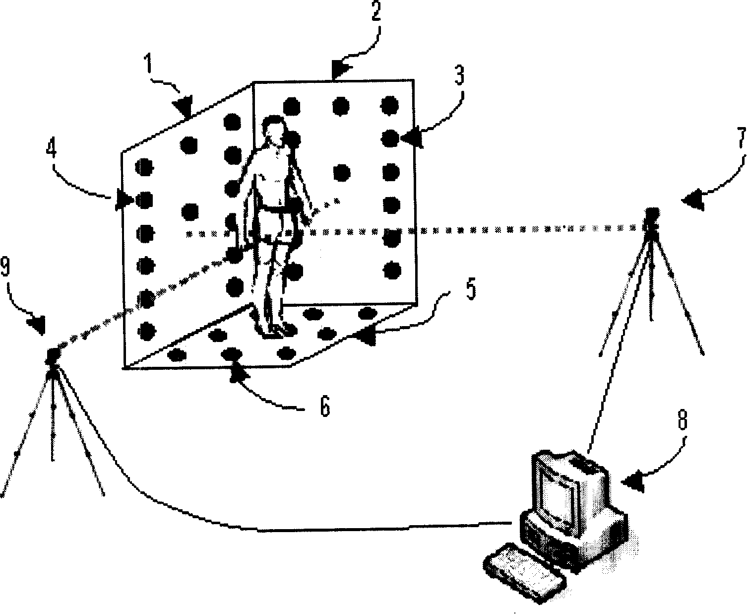 Non-contact measurement method and system for human outside measurement