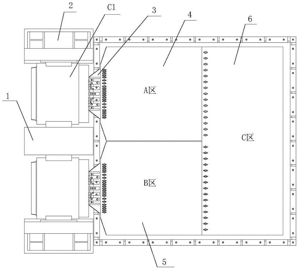 Double-platform shunt-excitation horizontal vibration test system with combined table facet