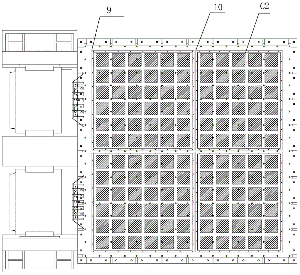 Double-platform shunt-excitation horizontal vibration test system with combined table facet