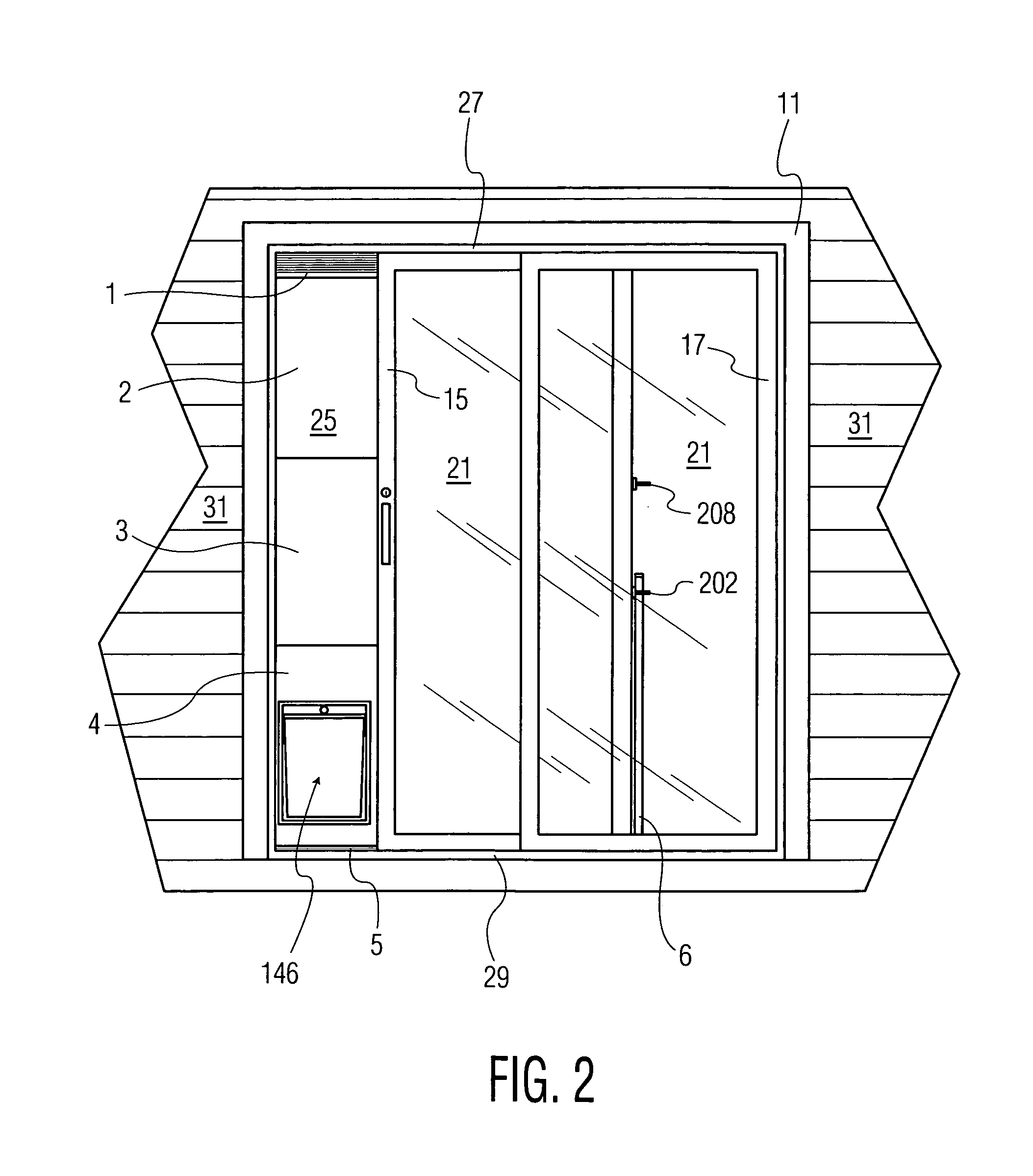 Pet door module with integral security panel and cassette portal