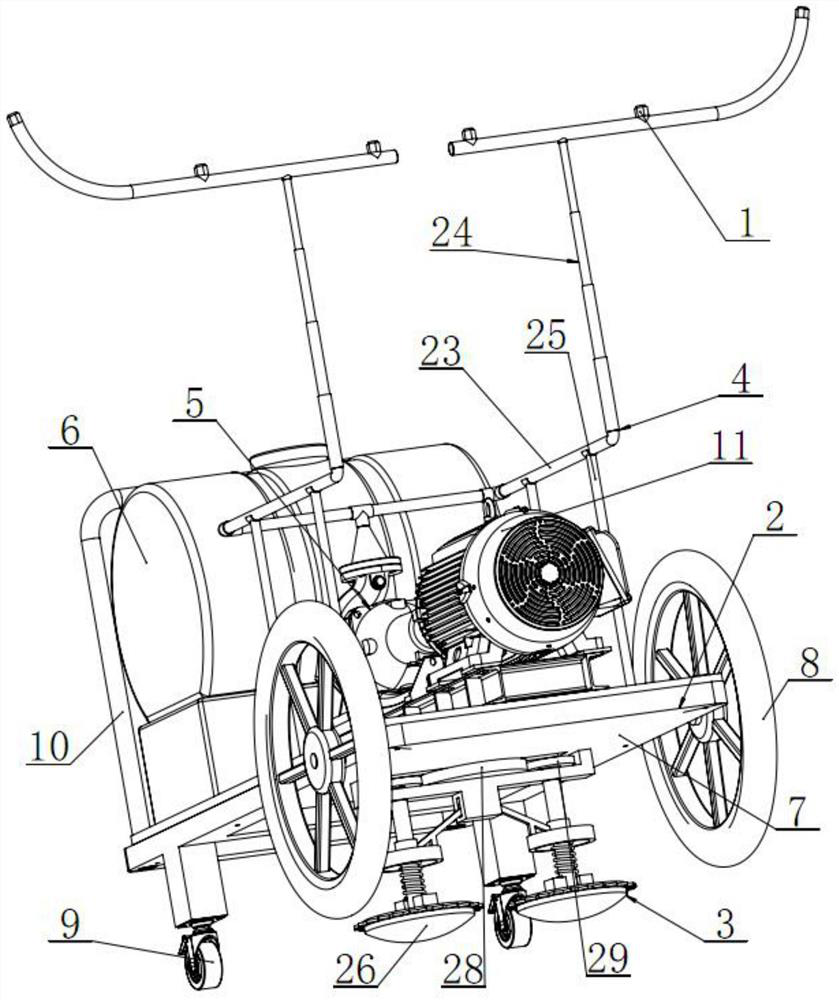 Pesticide spraying and weeding integrated device