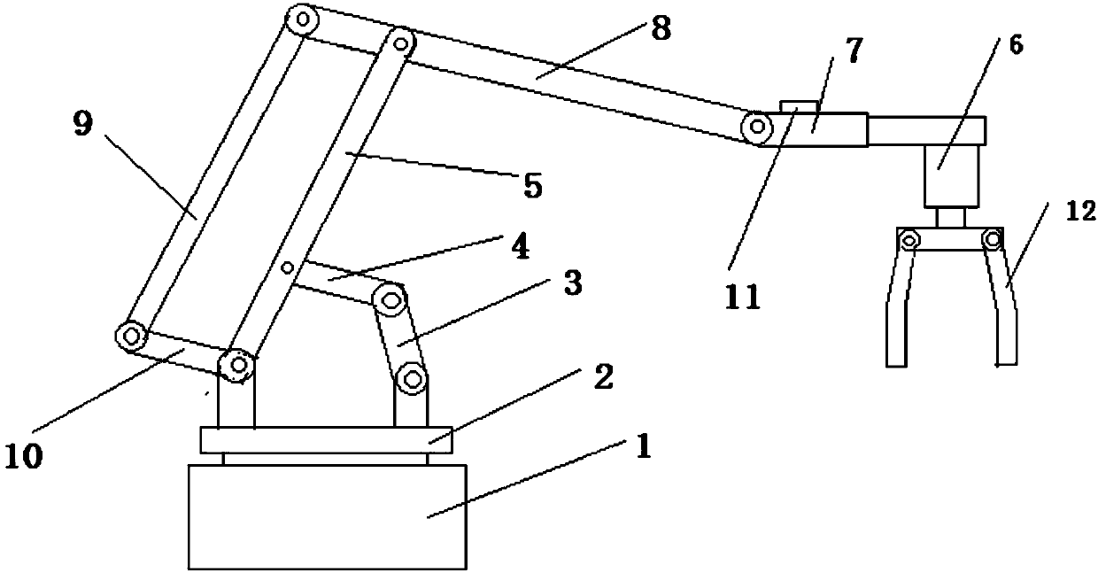 Feed automatic stacking mechanical device adopting multi-link parallel-serial connection structure