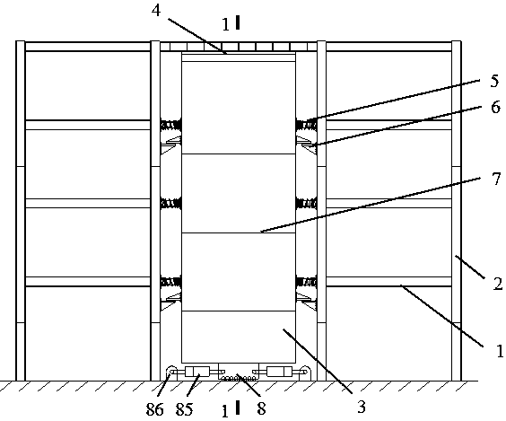 Damping ground connection type fabricated reinforced concrete tuning quality damping wall