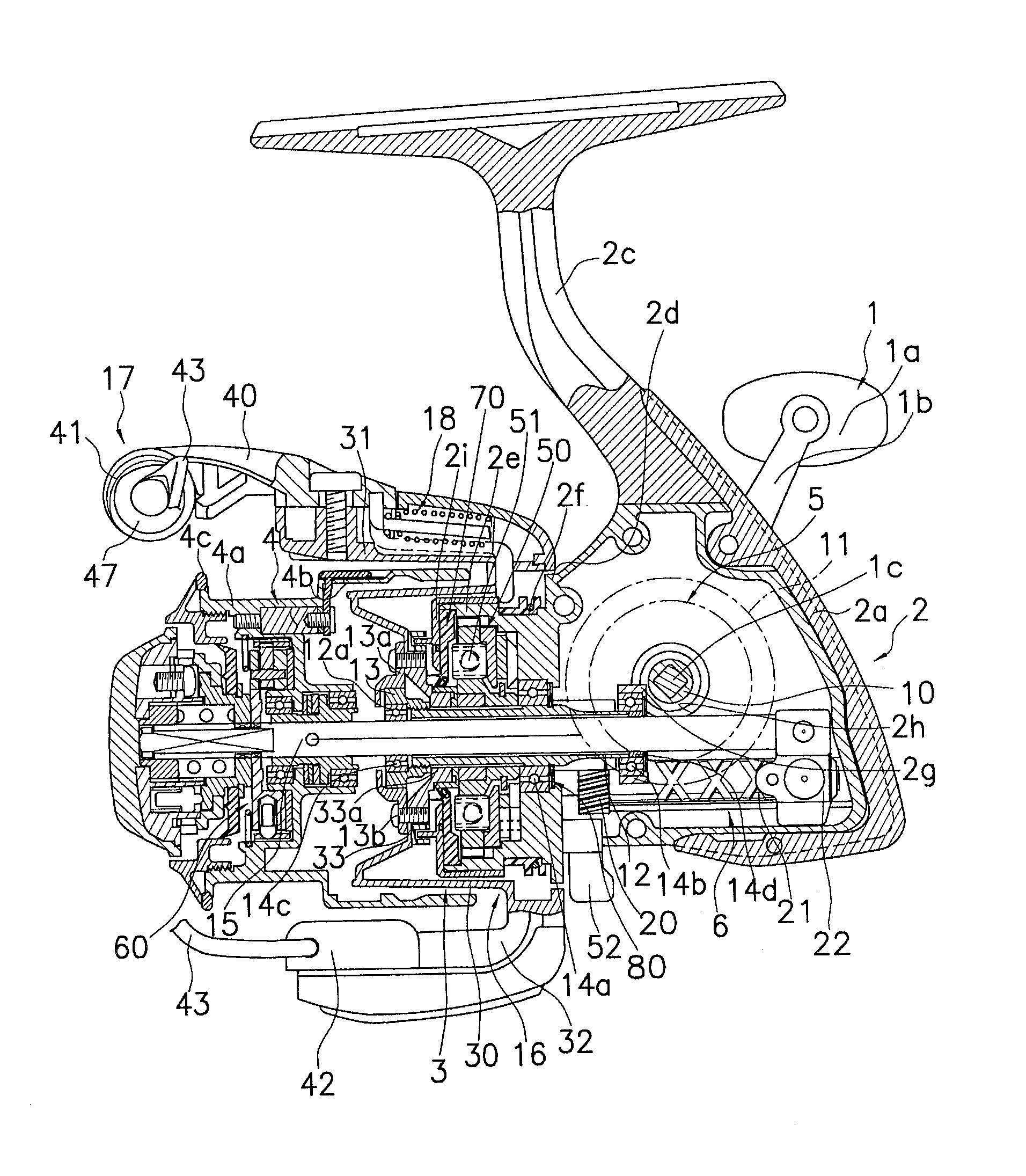 Spinning reel waterproofing member and spinning reel using the same