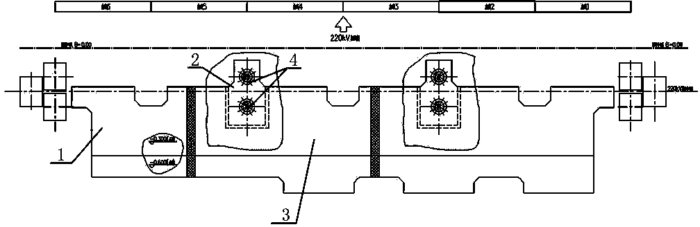 Combined raft foundation of outdoor framework and GIS equipment in transformer substation