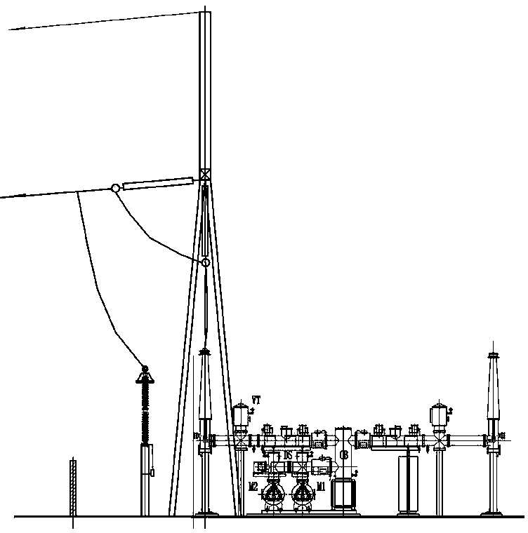 Combined raft foundation of outdoor framework and GIS equipment in transformer substation