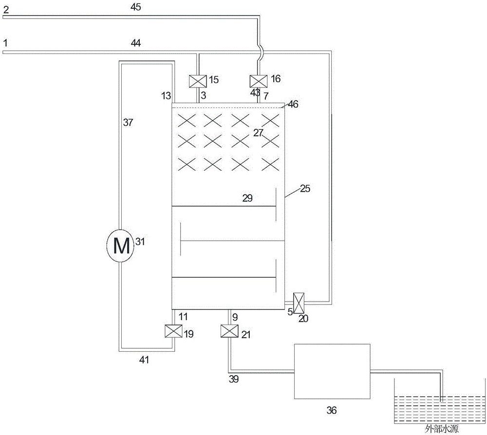 Internal temperature control liquid piston device for isothermal compressed air energy storage