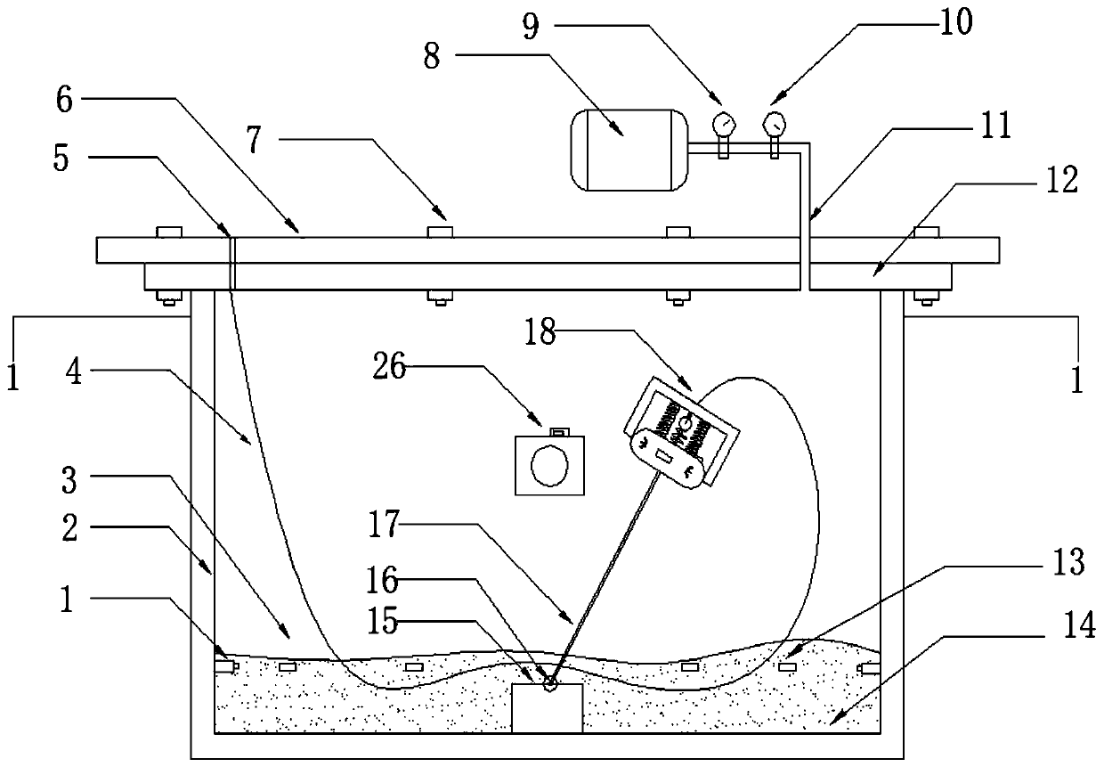 Dynamic collision test device for directional simulation of deep-sea mid-shell structure and seabed