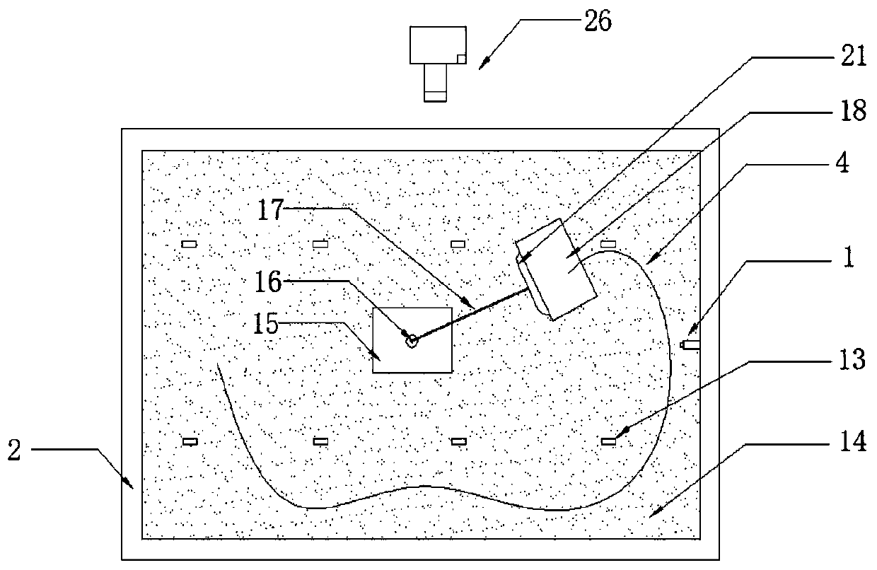 Dynamic collision test device for directional simulation of deep-sea mid-shell structure and seabed