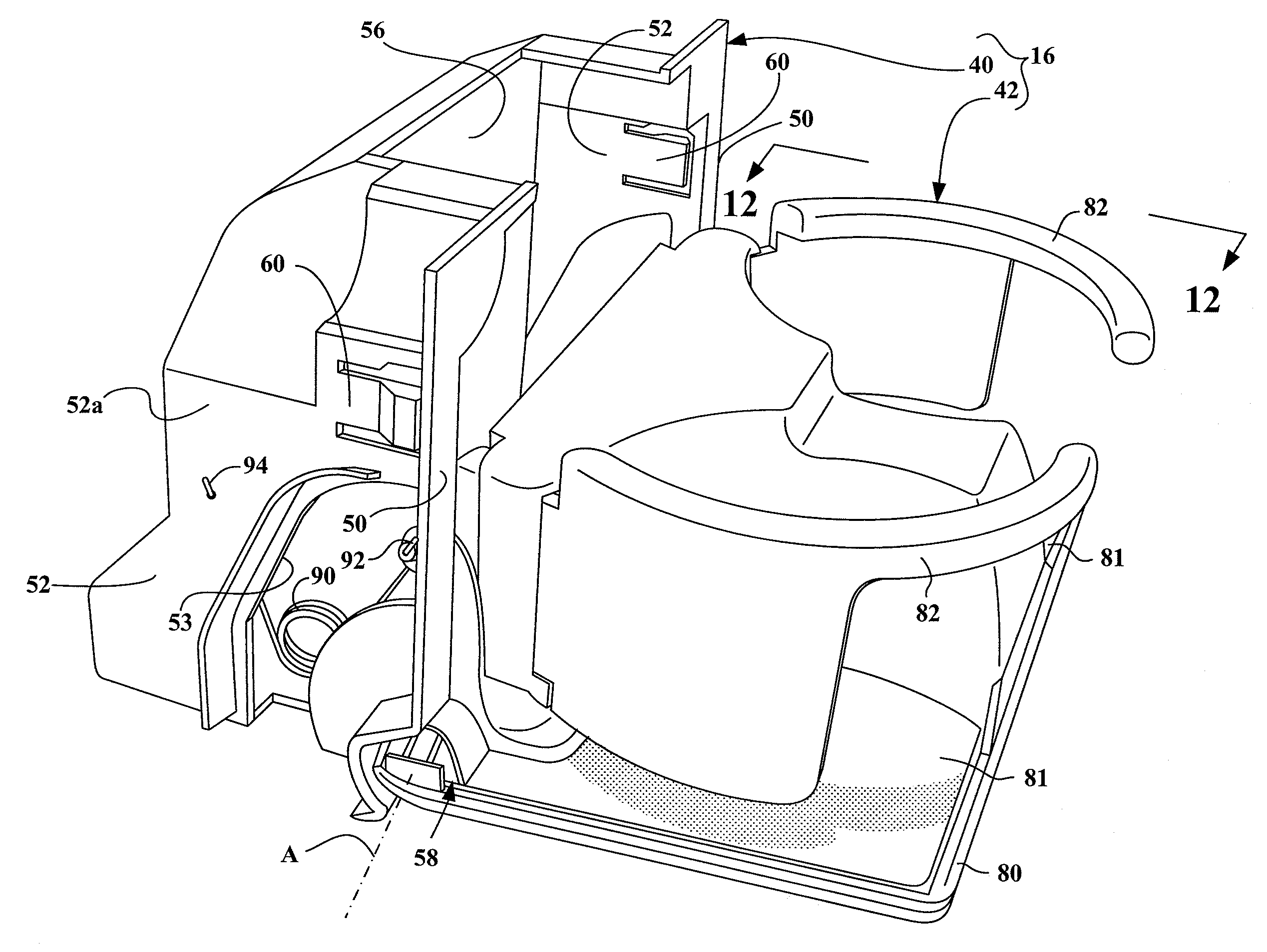 Retractable cup holder assembly