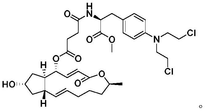 4-position spliced ​​melphalan nitrogen mustard derivative of brefeldin a and its preparation method and application