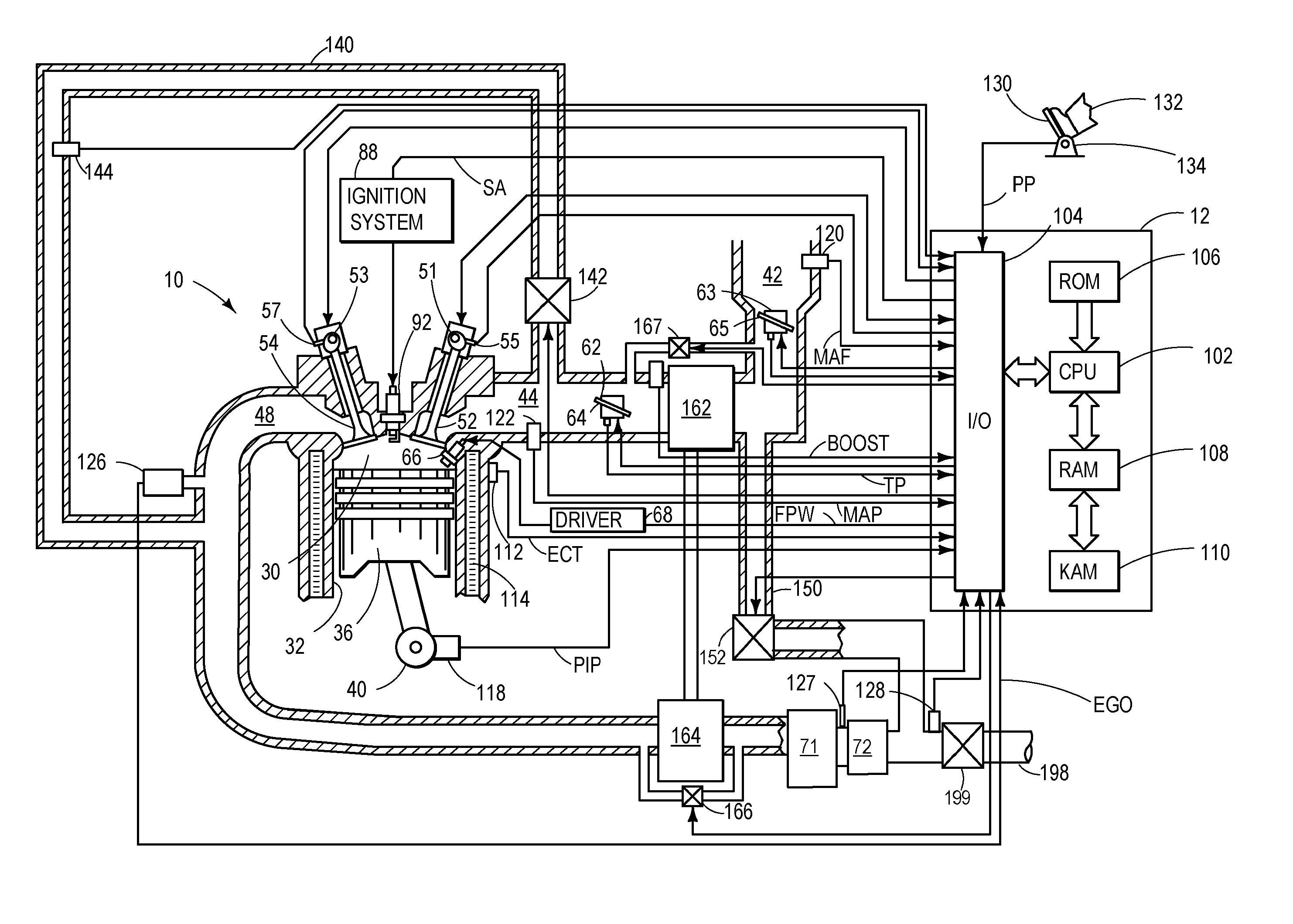 Control of exhaust flow in an engine including a particulate filter