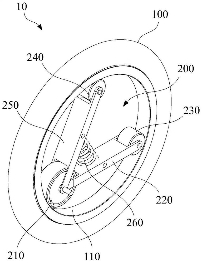 Hollow wheel device and walking tool