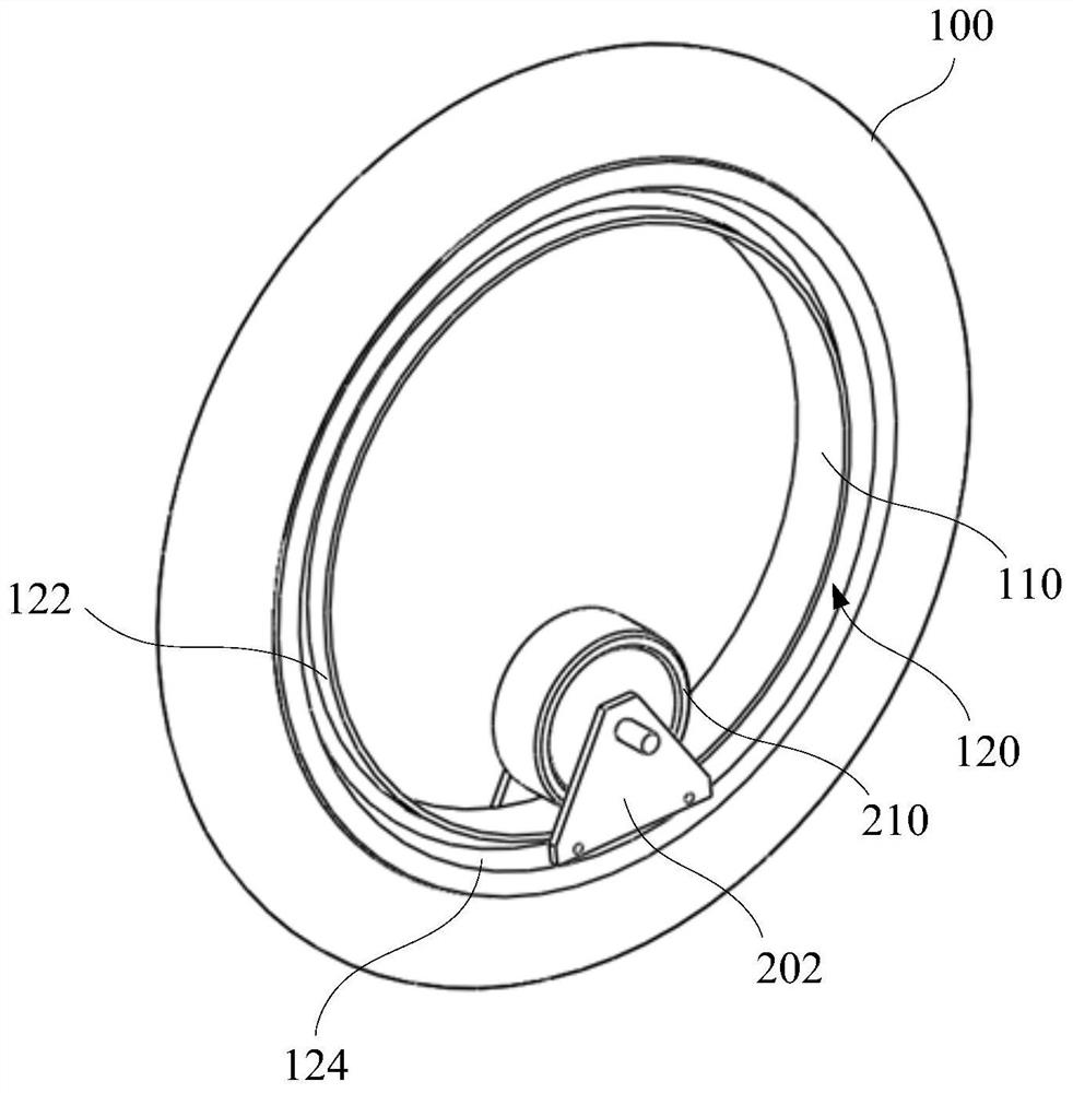 Hollow wheel device and walking tool