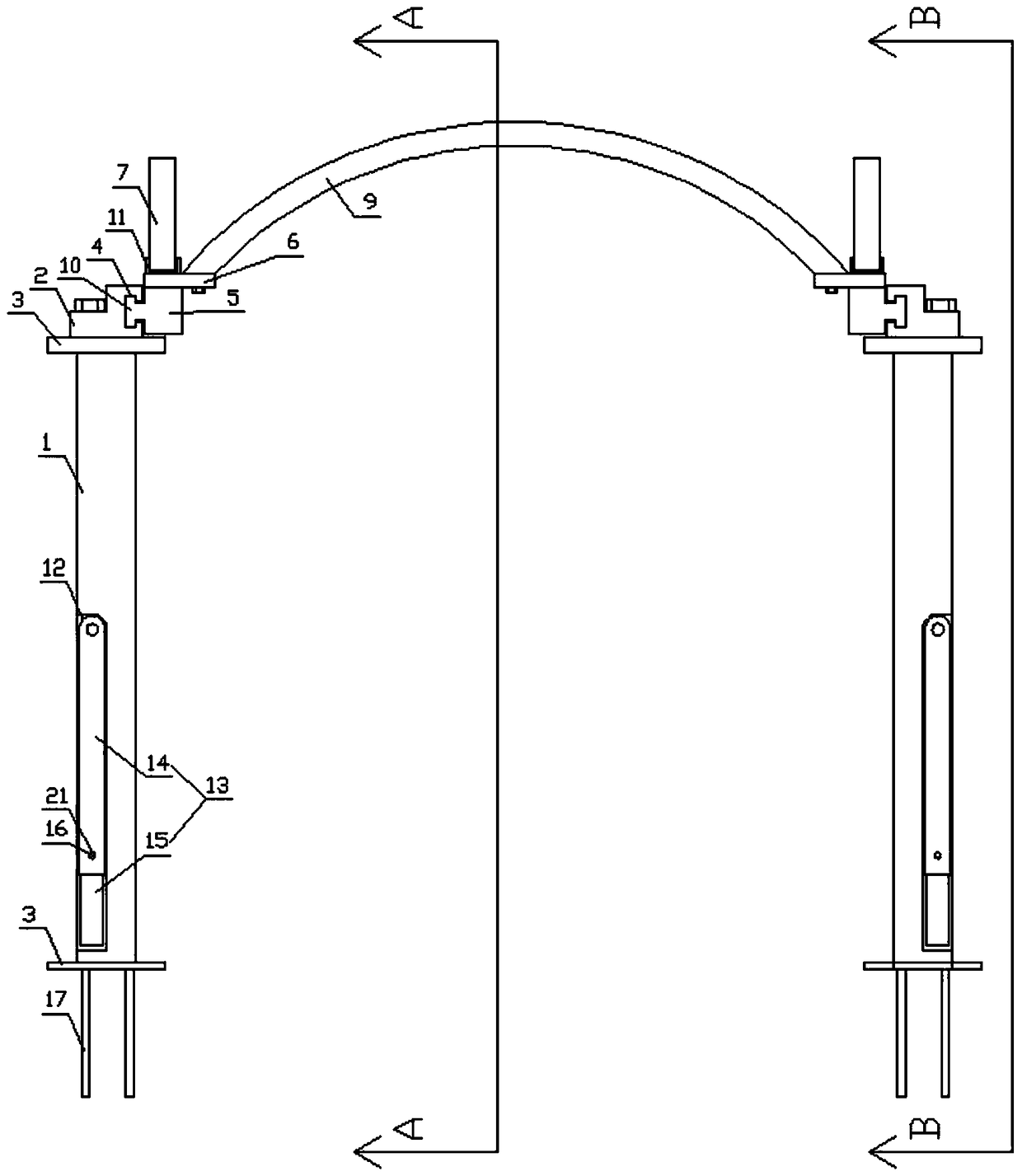 Movable skeleton for blueberry planting greenhouses