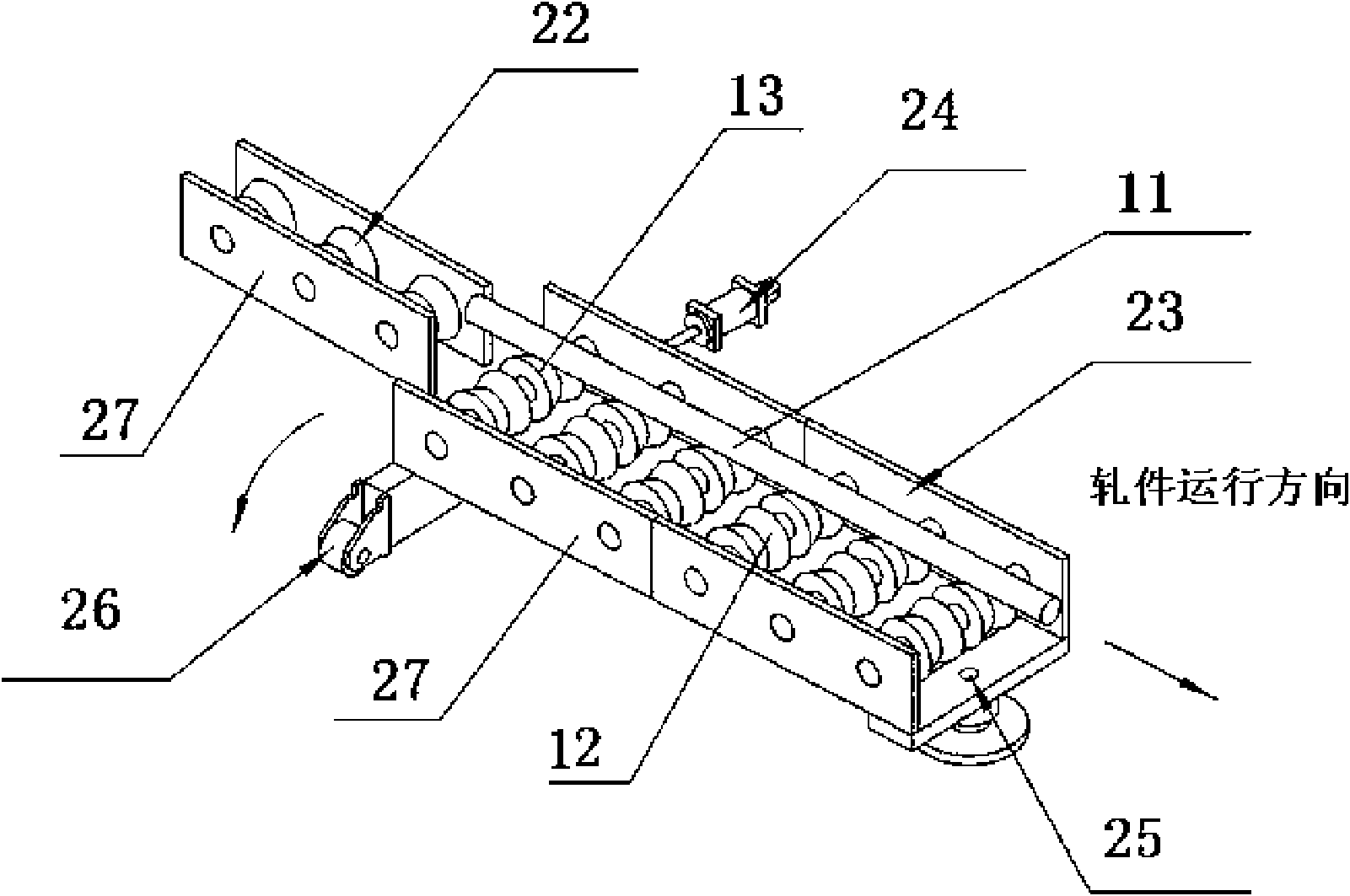 High-speed wire double production line swinging wire separation device