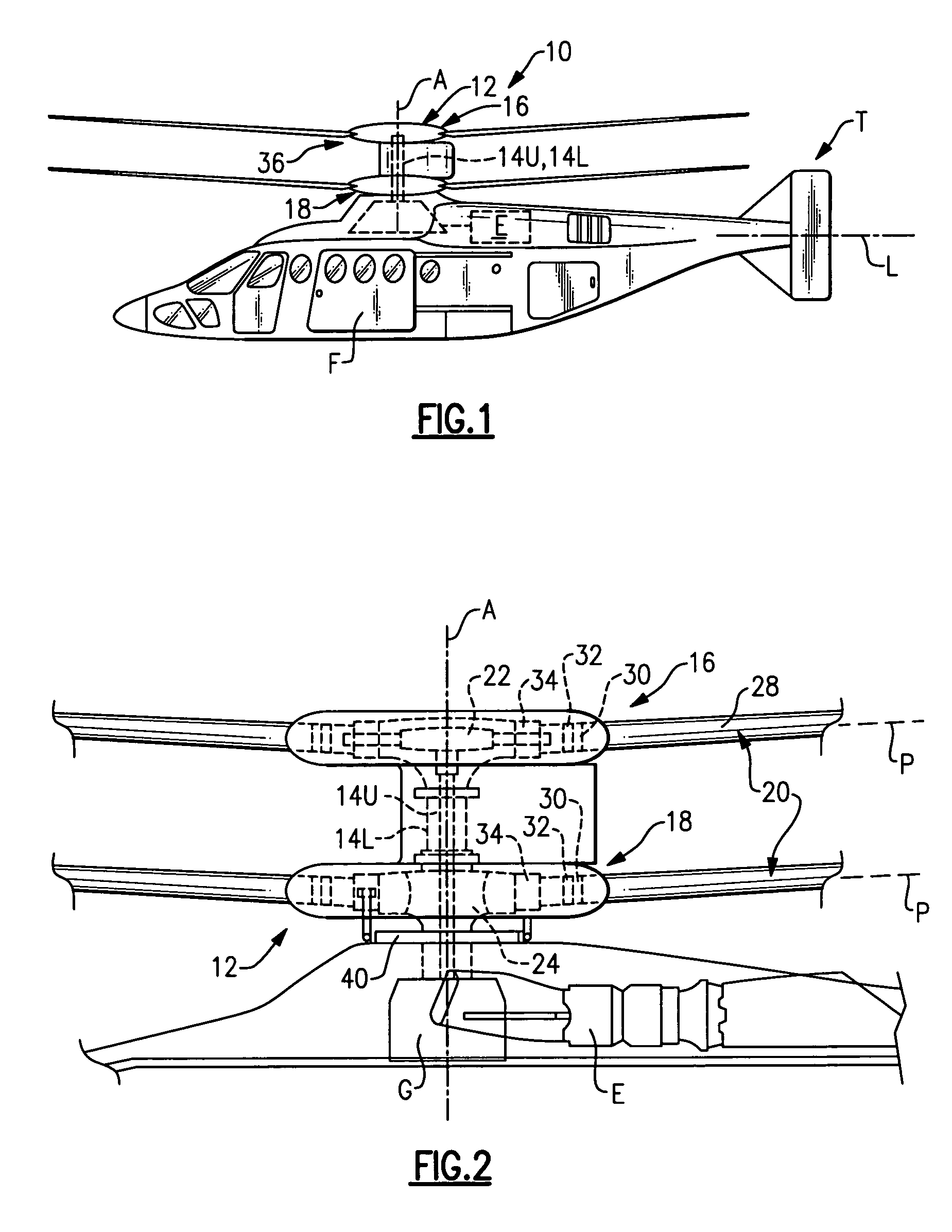 Dual higher harmonic control (HHC) for a counter-rotating, coaxial rotor system