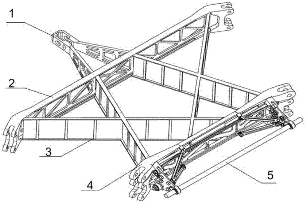 Central wing of horizontal tail of civil airplane