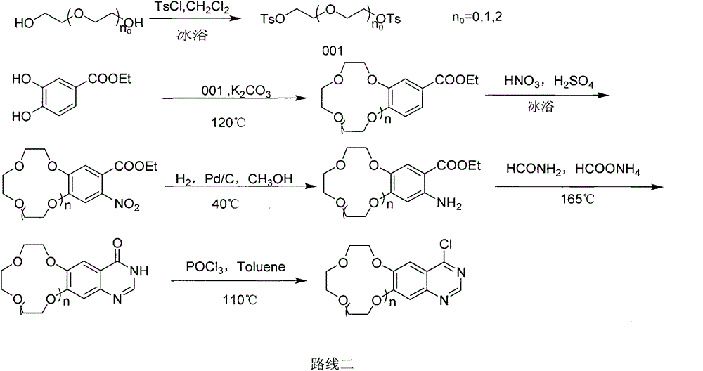 Crown ether ring-shaped quinazoline nitrogen mustard compound, and preparation method and application thereof in tumor treatment