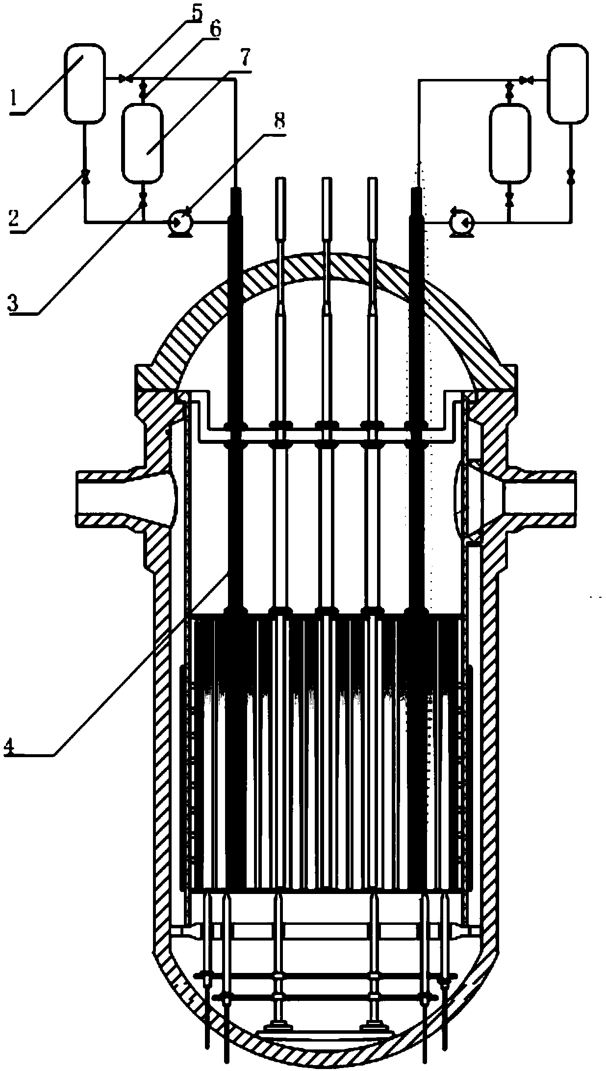 Pressurized water nuclear reactor sleeve type standby shutdown system and method