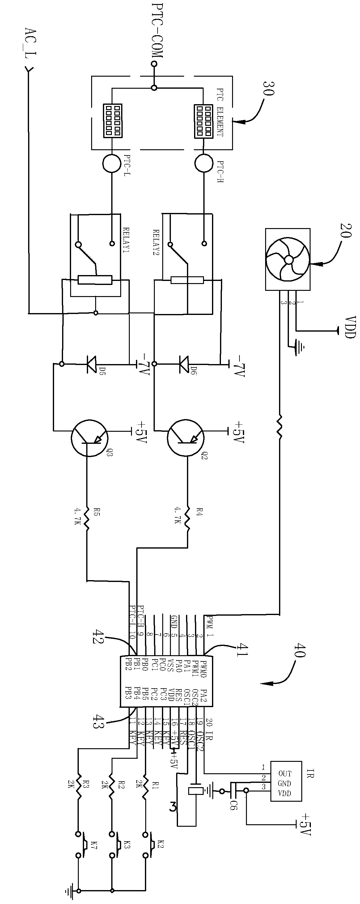 Warm air blower core assembly having variable power