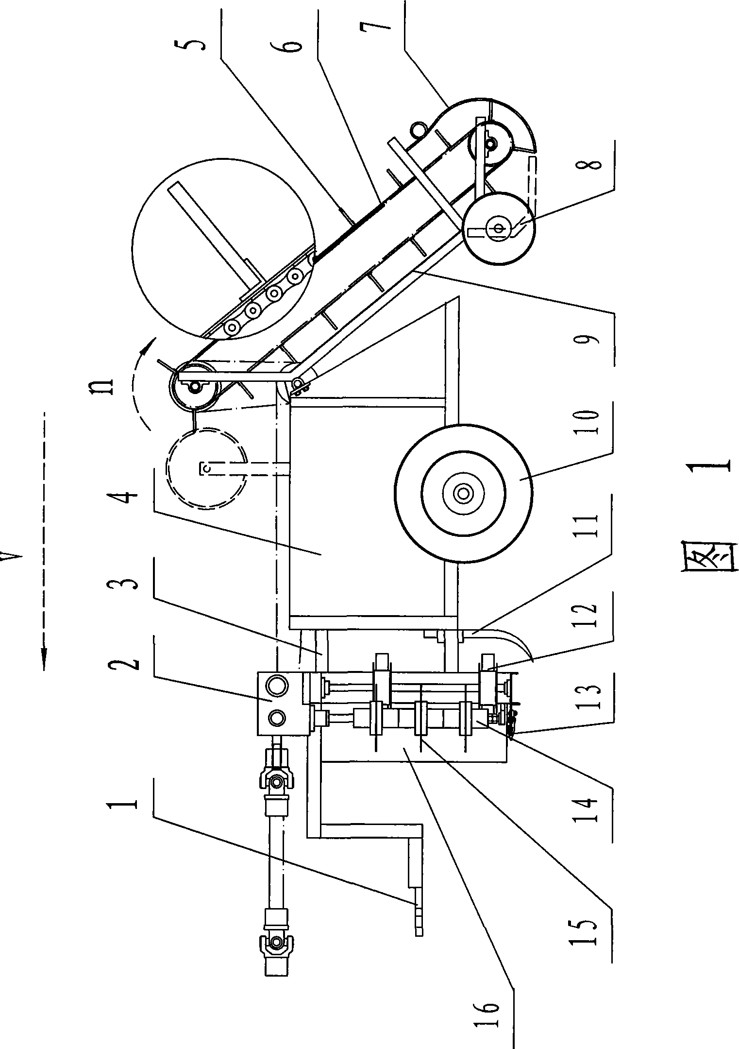 Stalk crushing returning and residual plastic film recovery combined machine