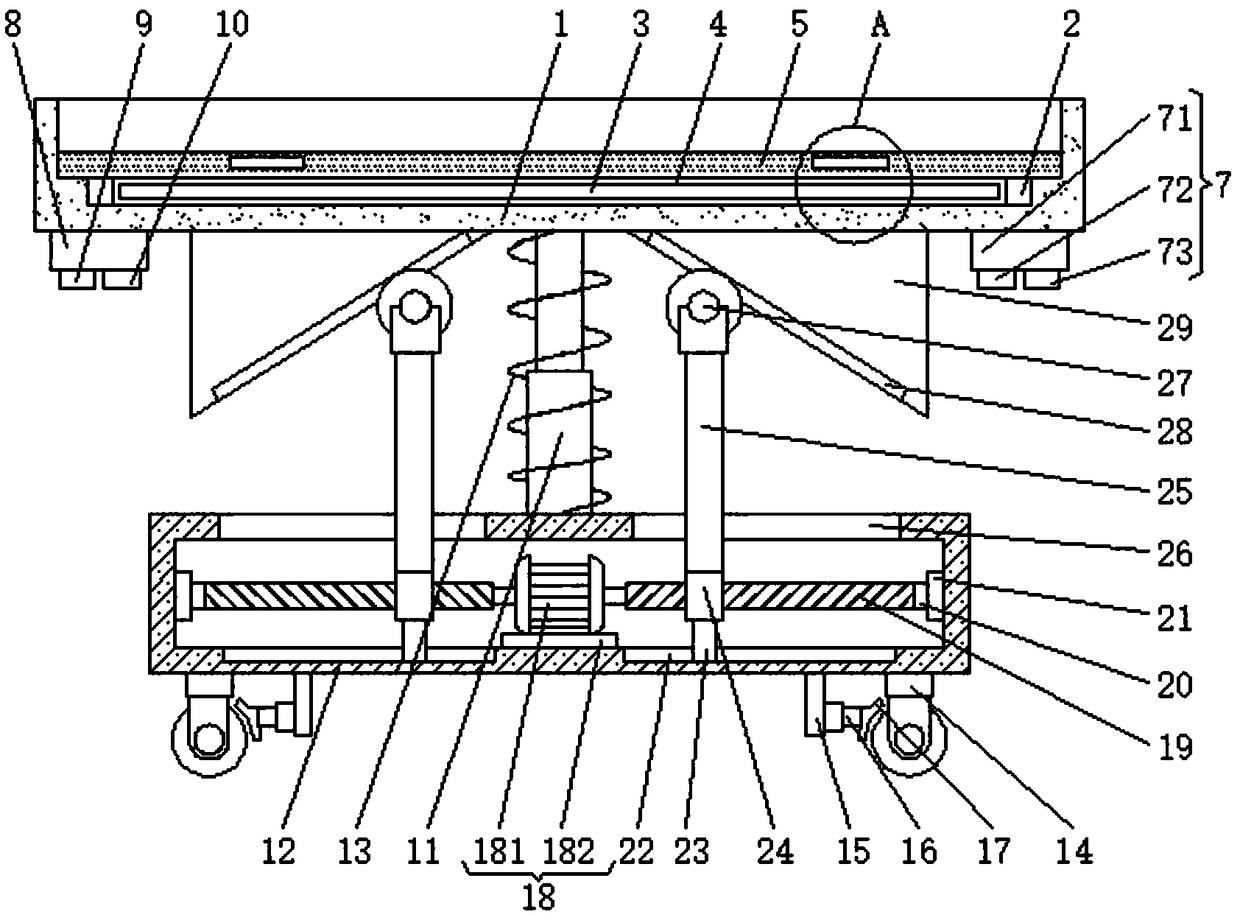 Mechanical lifting type heatable operating table