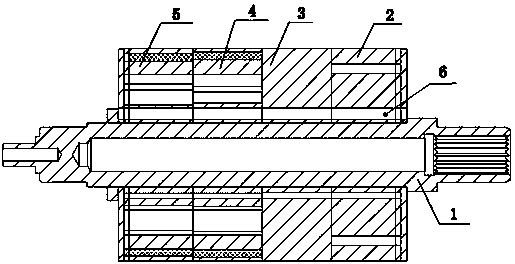 Permanent magnet synchronous motor subsection skewed pole positioning rotor