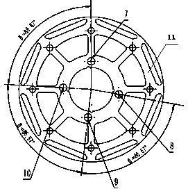 Permanent magnet synchronous motor subsection skewed pole positioning rotor