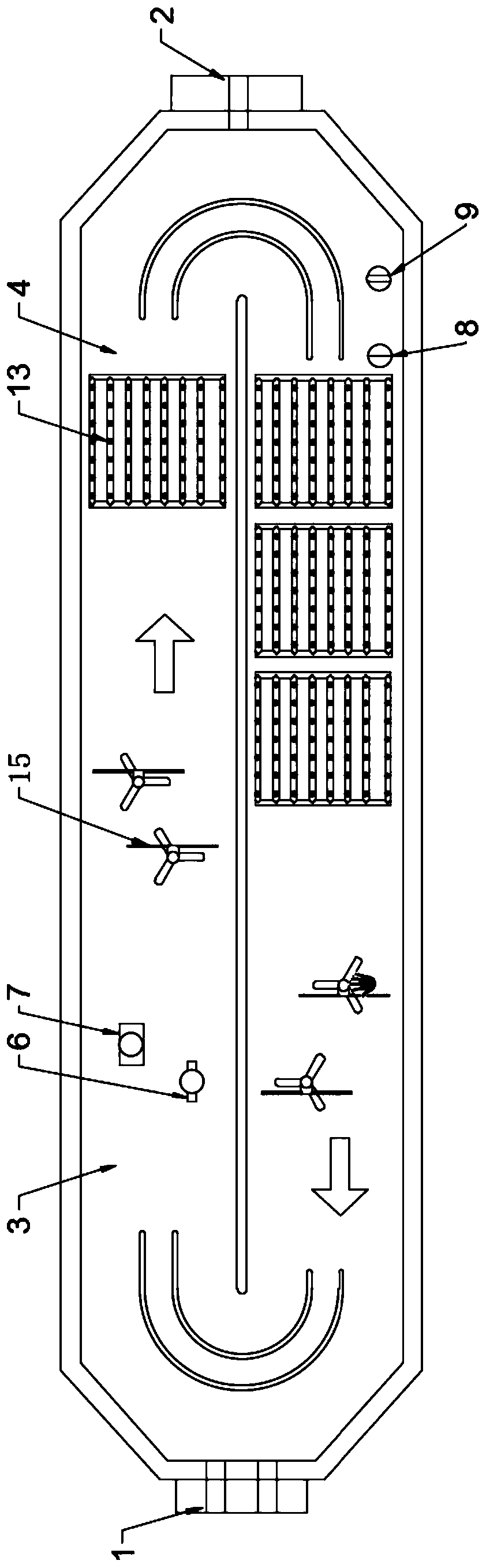 Consumption reduction and efficiency improvement system and method suitable for oxidation ditch biological denitrification