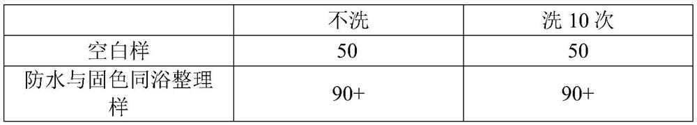 Washable waterproof and color-fixing one-bath finishing process for cotton fabric