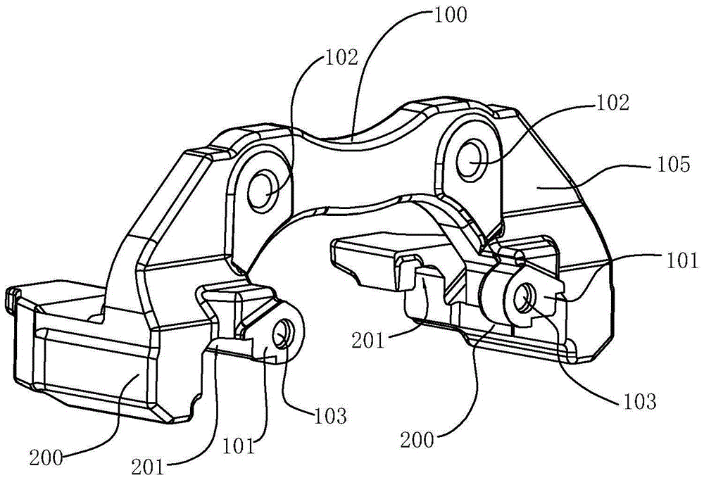 A positioning fixture for an automobile brake caliper bracket