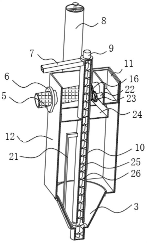 Coating waste filtering device