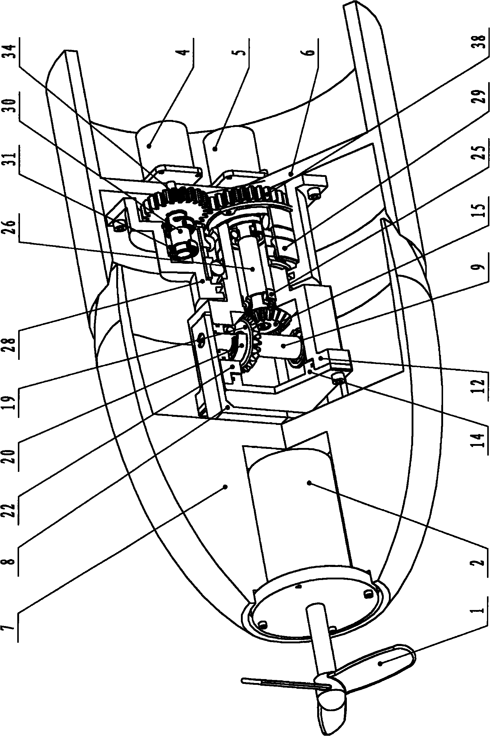 Small oil-filled full-scale deflection vector propeller thruster