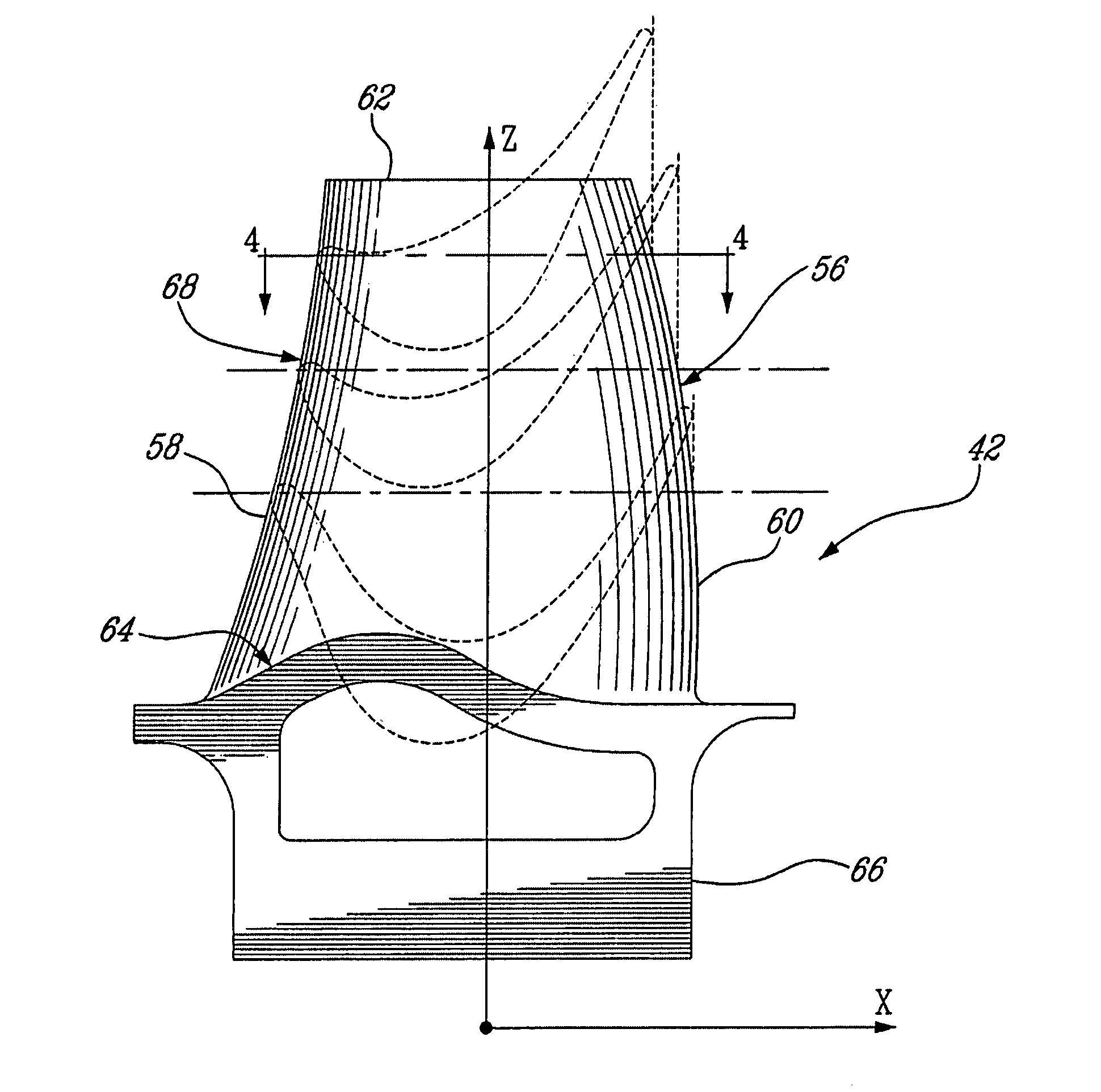 Compressor turbine blade airfoil profile