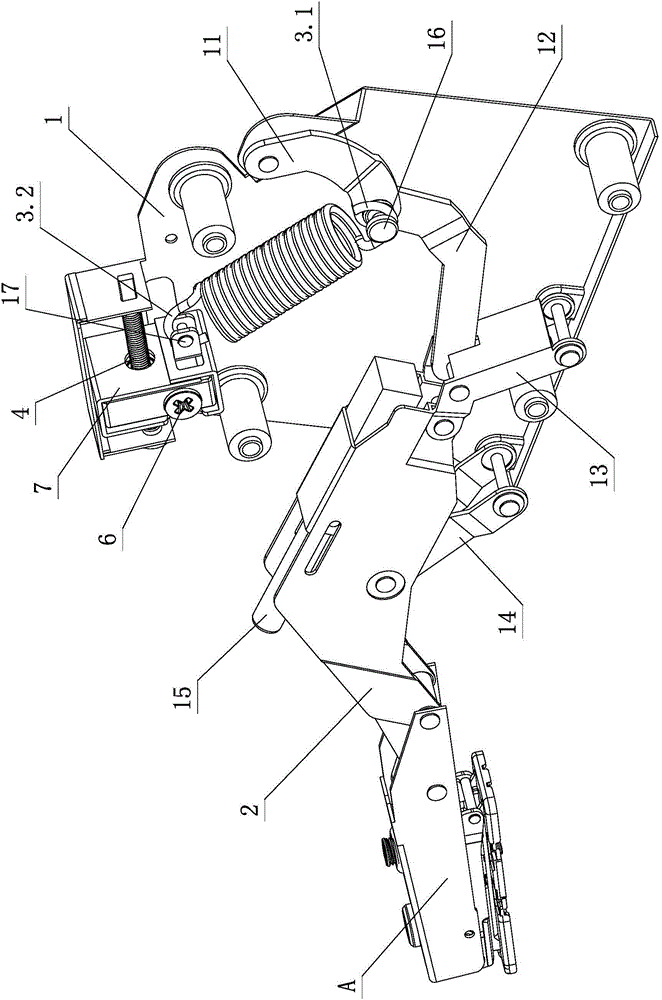 Elastic force manipulating structure of tilt-up door of furniture