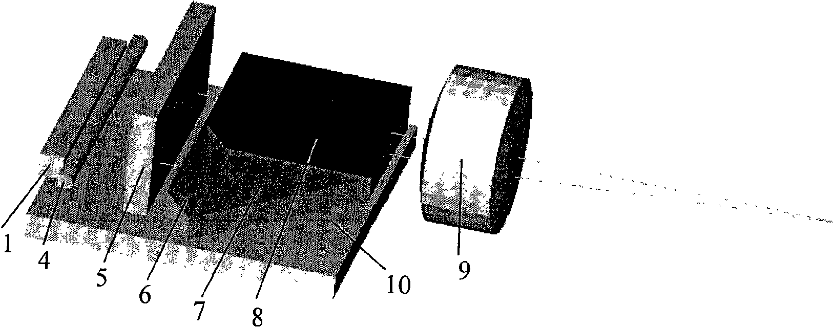 Method for inclined square prism stack to implement strip array semiconductor laser device beam shaping