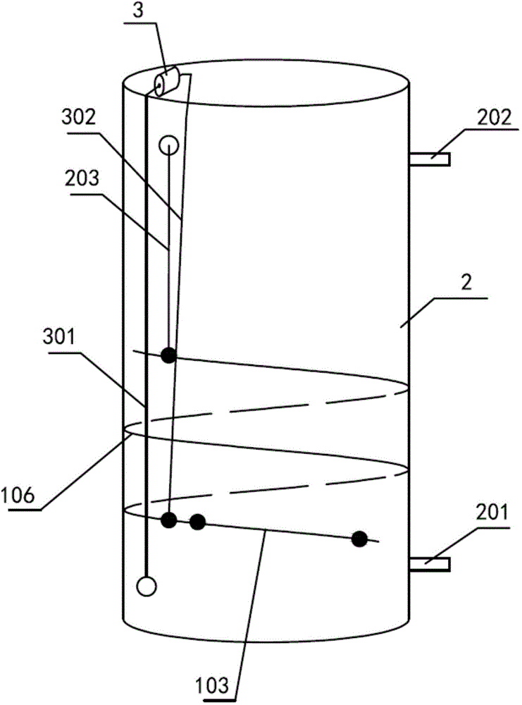 Transcritical CO&lt;2&gt; heat pump one-piece heat exchanger, water tank and water heating all-in-one machine