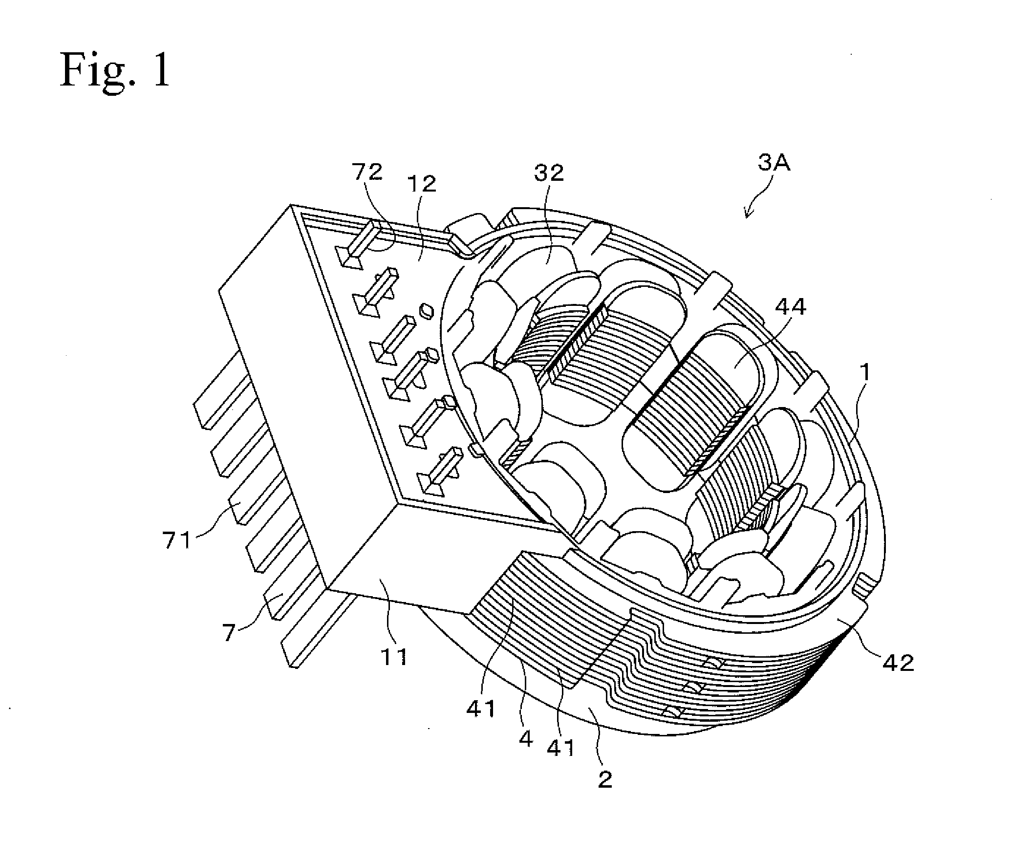 Terminal block structure and stator for resolver