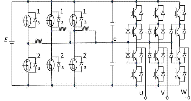 Three-level three-phase power source transformation device capable of initiatively balancing clamp voltage of neutral points