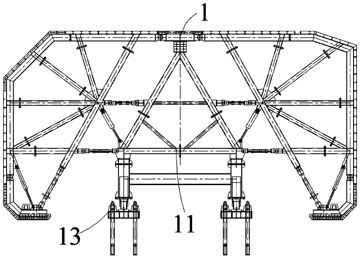 Dry dock sequential method full-section integral immersed tube prefabrication formwork system