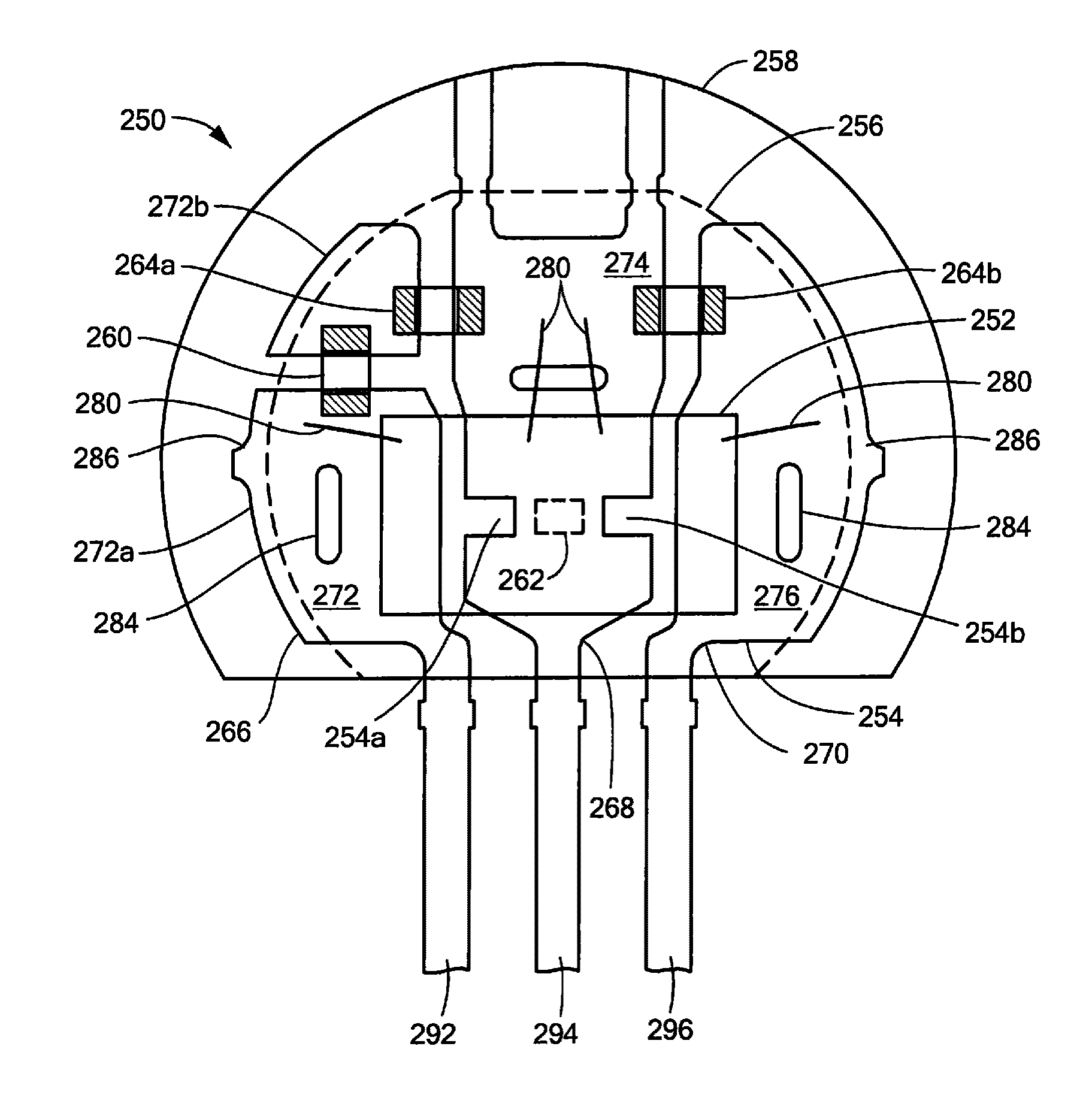 Integrated circuit package having a split lead frame